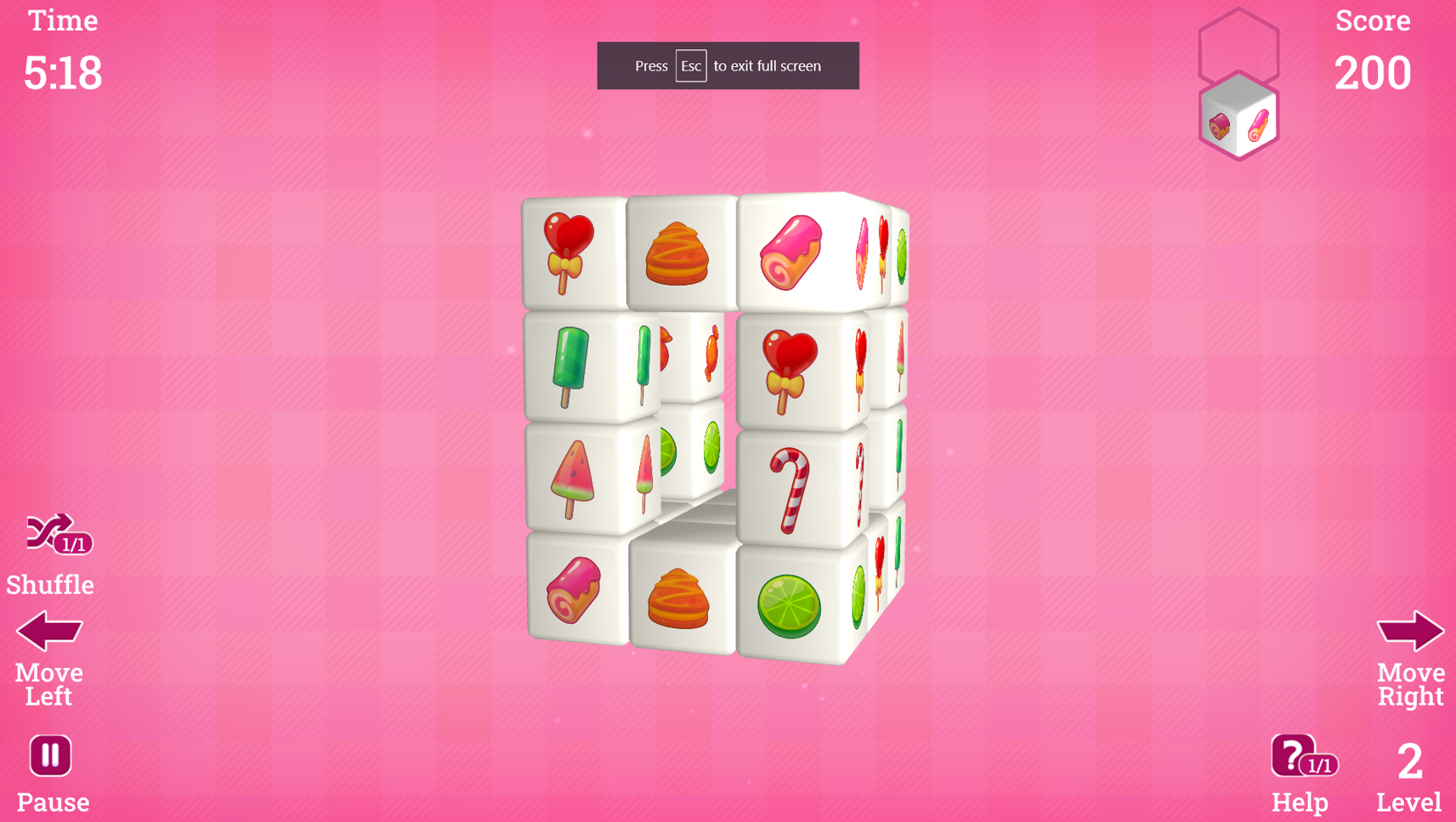 Mahjong Candy 3D crazy games